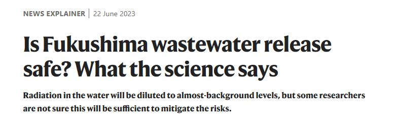 福岛核废水究竟有无危害？《自然》刊文解释